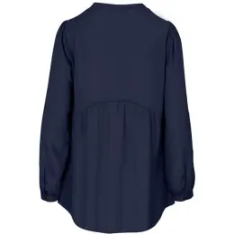 Ladies Long Sleeve Candice Blouse Navy Back